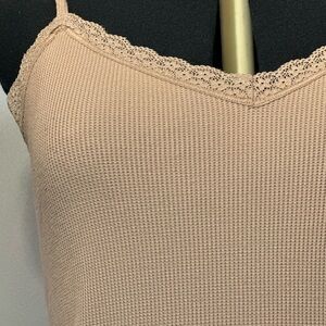 AE lace trim waffle thong bodysuit